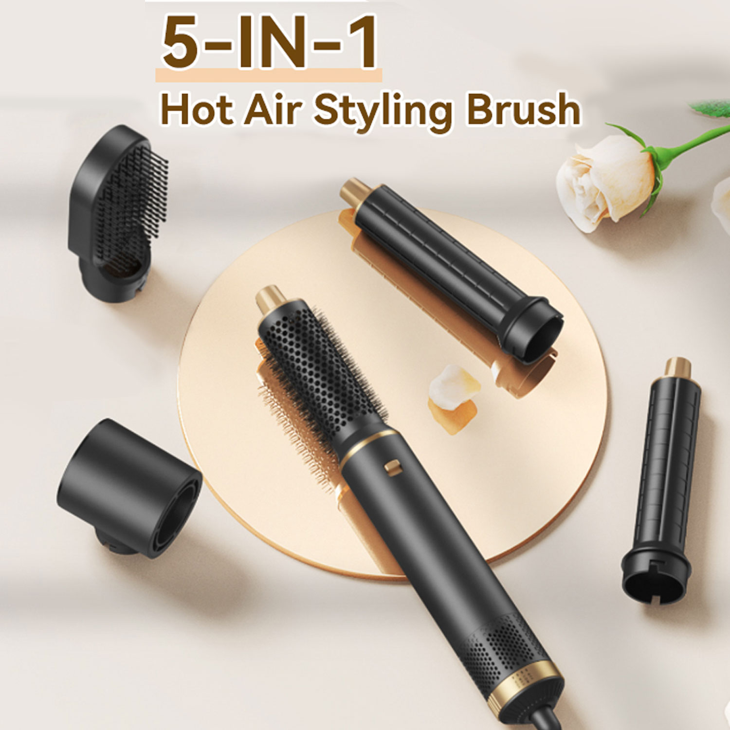 Föhnborstel 5-in-1 Multi Hair Styler Professionele föhnborstel voor krullen Volumizing Rechttrekken Heteluchtborstel