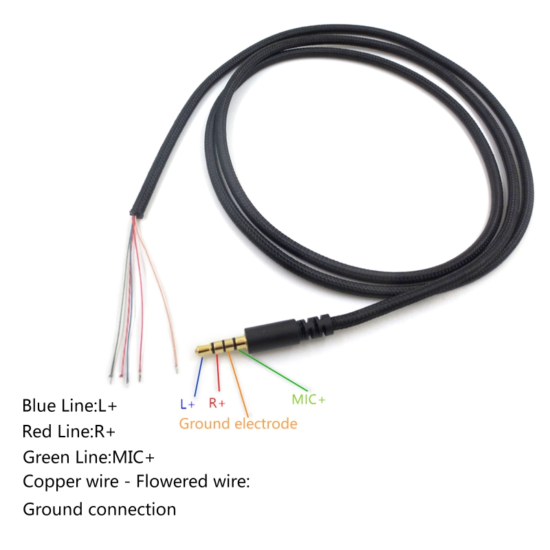 Cable auxiliar de repuesto para reparación de DIY para Kingston HyperX Cloud II Core Pro Cloudx Stinger Revolver S, auriculares para juegos con Cable