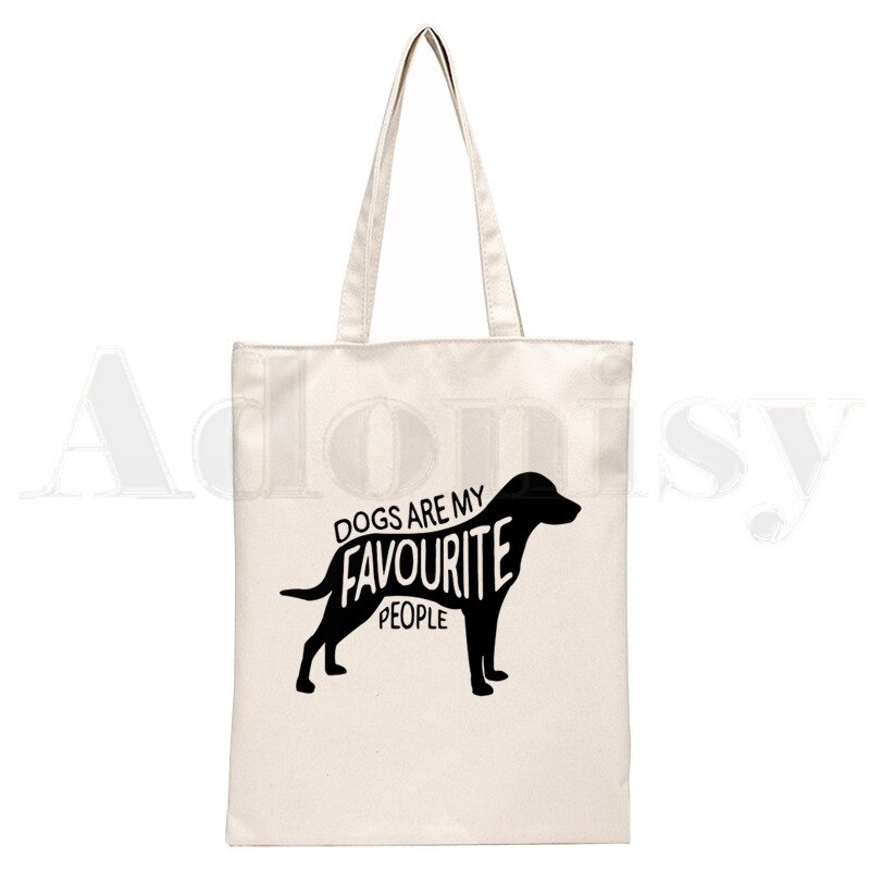 Honden Zijn Mijn Favoriete Mensen Toevallige Grappig Handtassen Schoudertassen Toevallige Winkelen Meisjes Handtas Vrouwen Elegante Canvas Tas: B