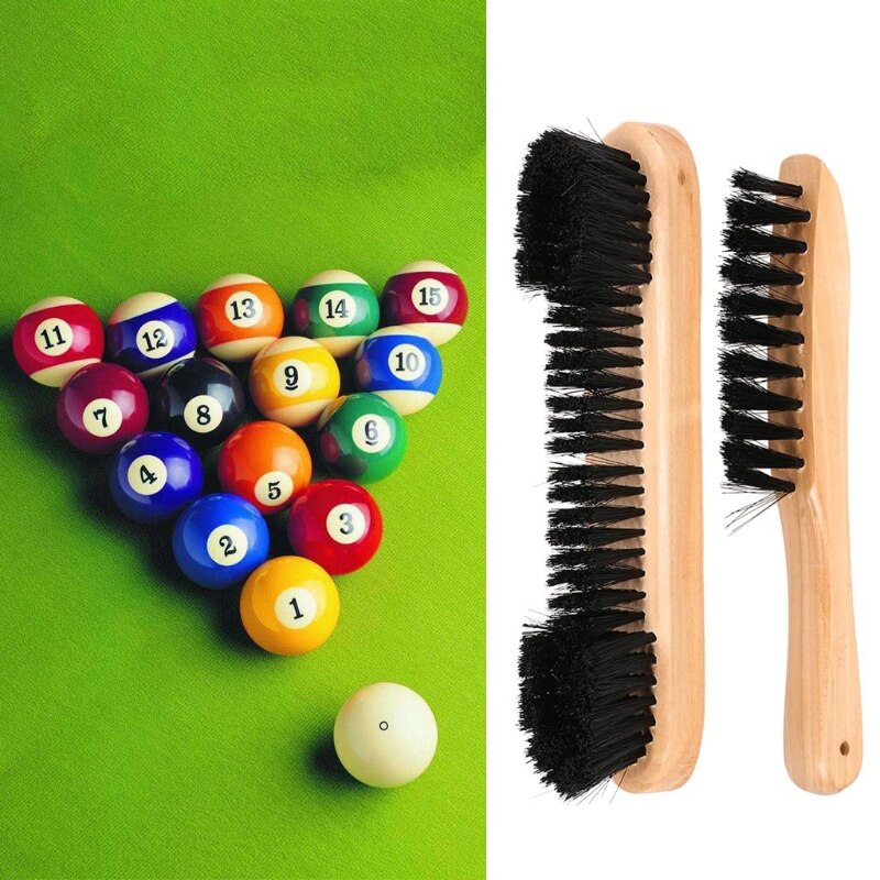 Billiards Pool Table Brush with Billiard Cue Shaft Slicker Snooker Cloth Cleaner