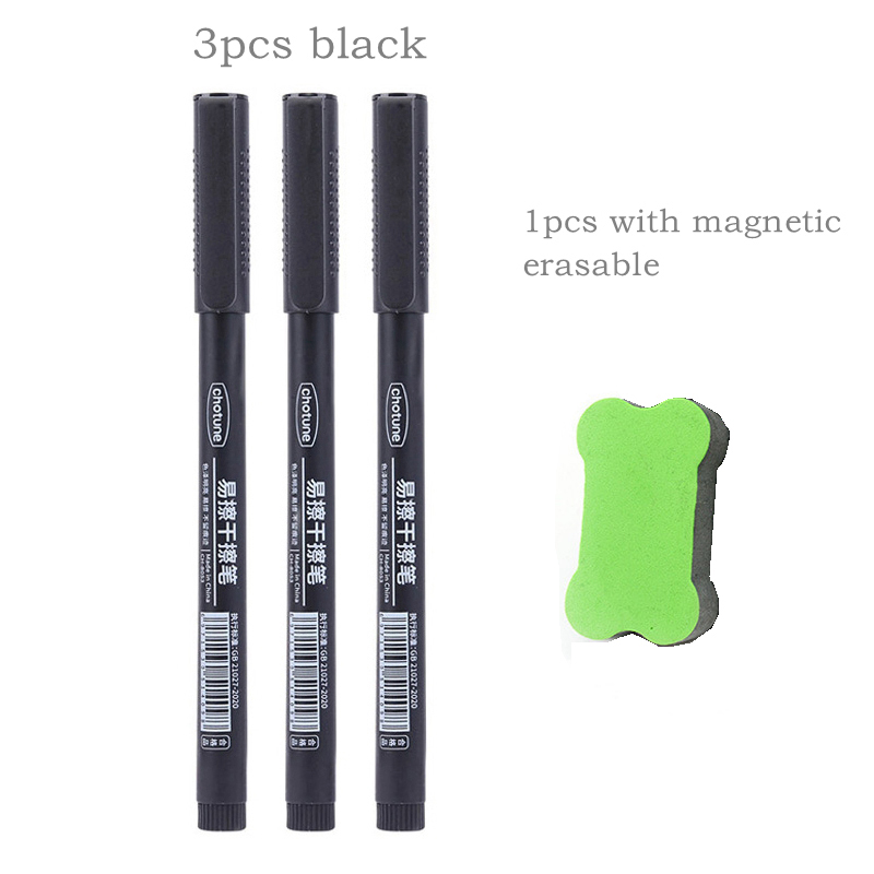 Haile 8pcs Erasable Whiteboard Pen 0.5mm Fine Point Black/Blue/Red Ink Blackboard Marker School Office Art Writing Stationery: Light Grey