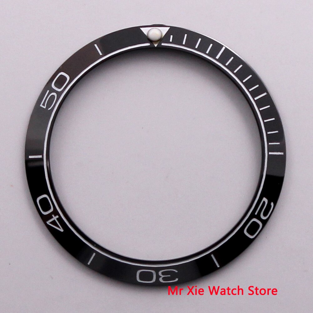 38Mm Zwart Keramische Bezel Met Witte Marks Fit 40Mm Automatische Mannen Horloge