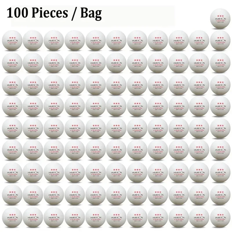 100 stks/zak HUIESON 3 Ster ITTF Standaard Pingpongballen Nieuw Materiaal ABS + Professionele Tafeltennisballen Voor Concurrentie: Paars