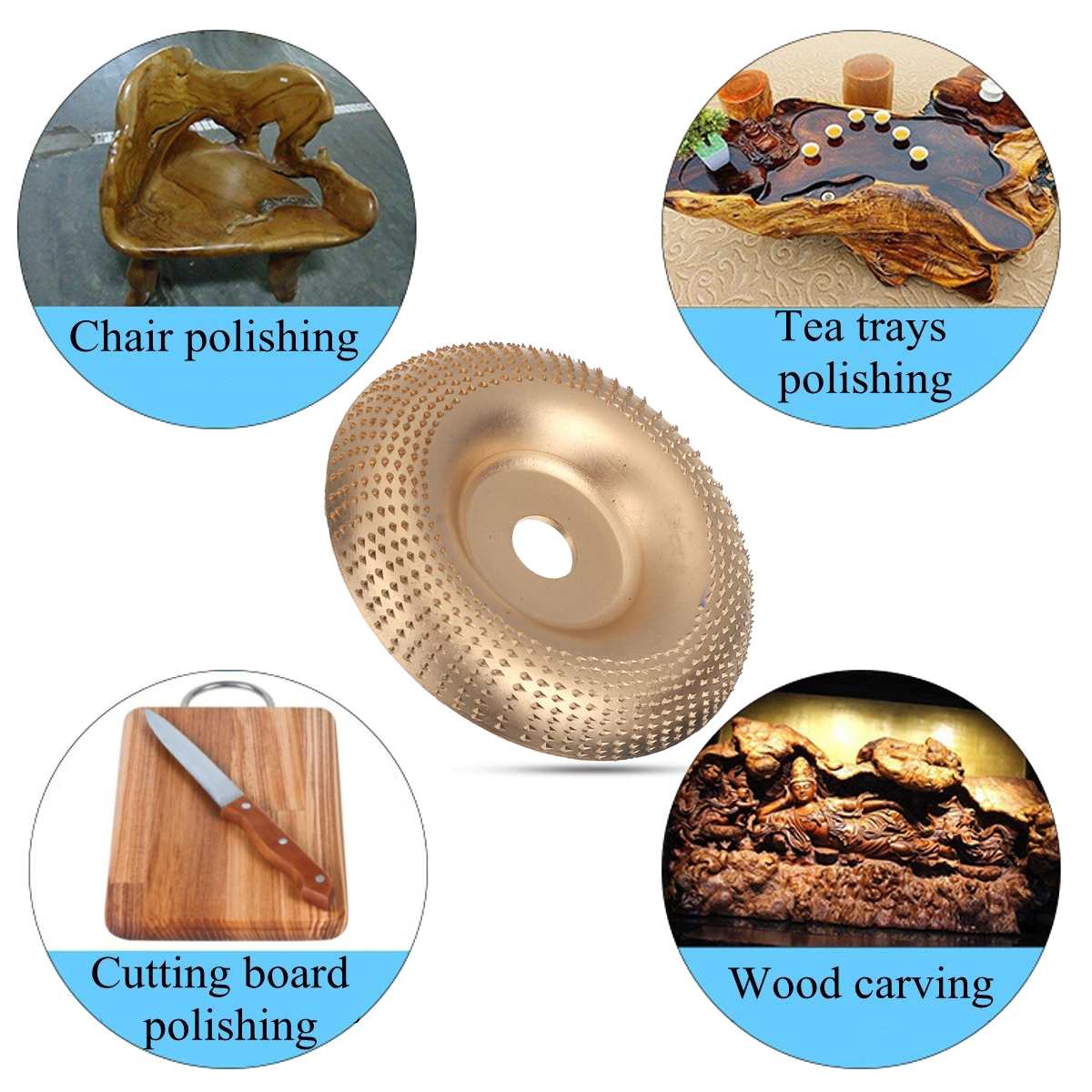 Ronde houten hoekslijpschijf schuurschijf haakse slijper wolfraamcarbide coating boring vormgeven schuren houtsnijwerk roterend gereedschap
