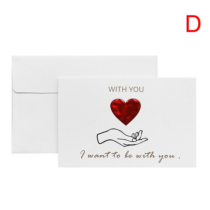 3D Red Heart Envelopes Romantic Valentine's Day Greeting Card Thanksgiving Foil Diy Love Thank You Card Message Card: Burgundy