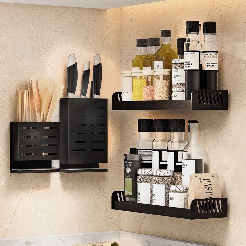 Aluminum Alloy Wall Mounted Kitchen Storage Rack Dish Drainer Plate Drying Pot Cover Cutlery Holder Pantry Oragnizer Accessories