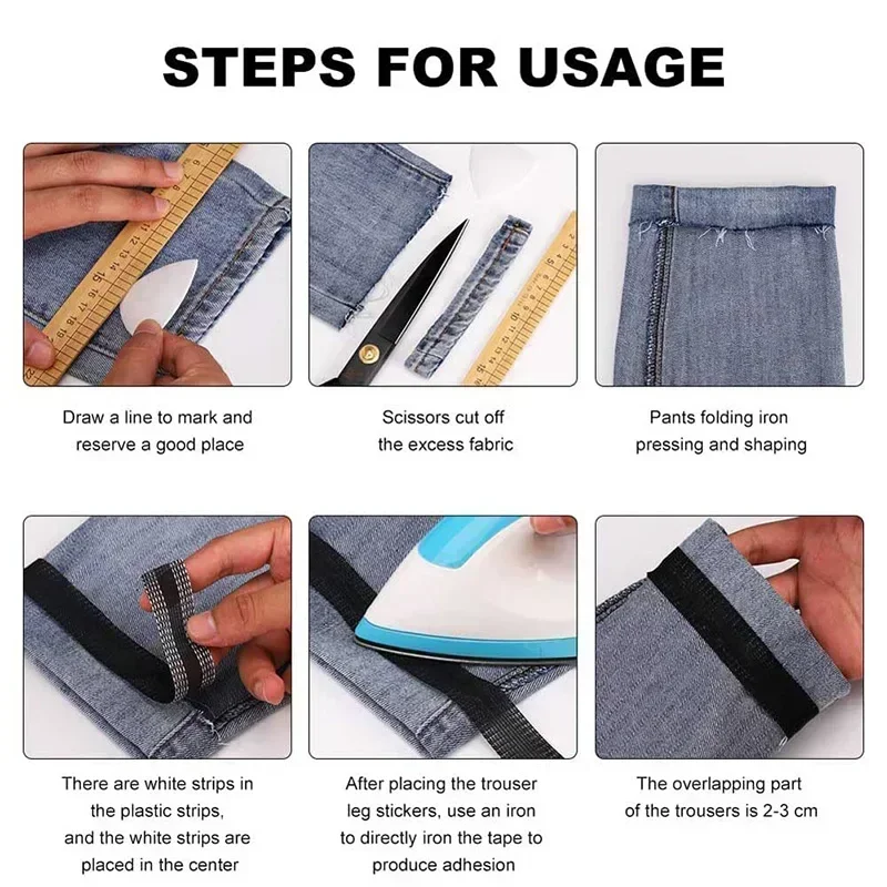 1/5M Self-Adhesive Pants Hem Tape Trouser Edge Paste Iron-on Pant Shorten Tools DIY Clothing Repair Polyester Tape Sewing Supply