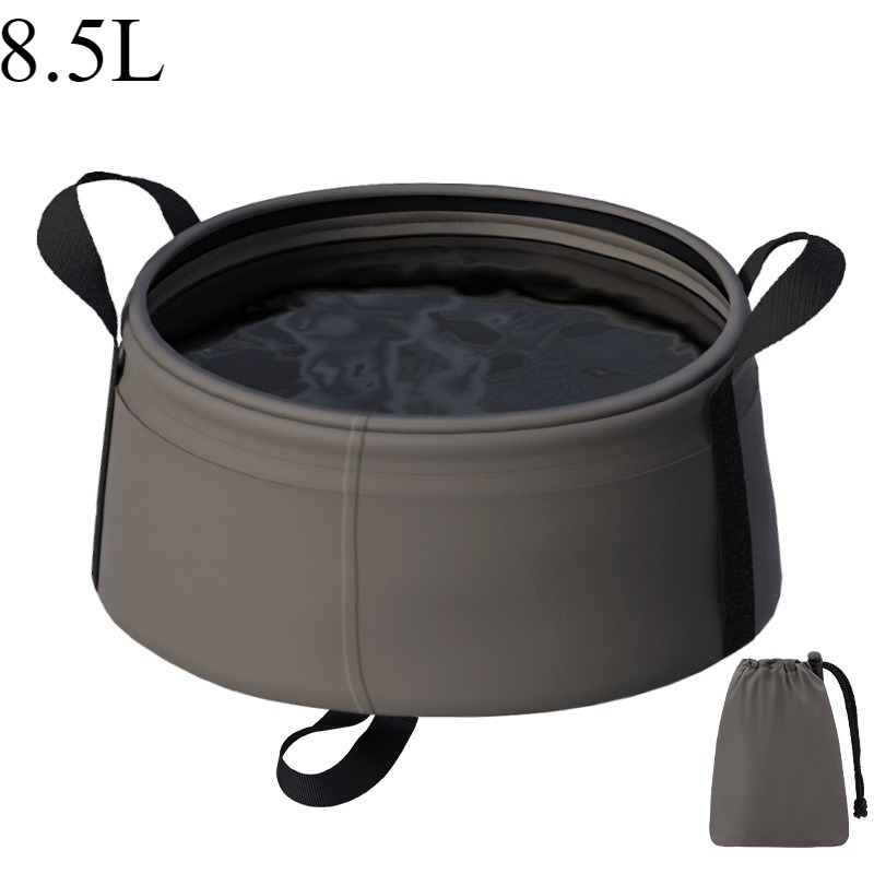 1pcs Portable Foldable Water Basin Travel Camping Shower Basin Facial Wash Basin Large Capacity Storage Basin for Outdoor Use: Dark Khaki