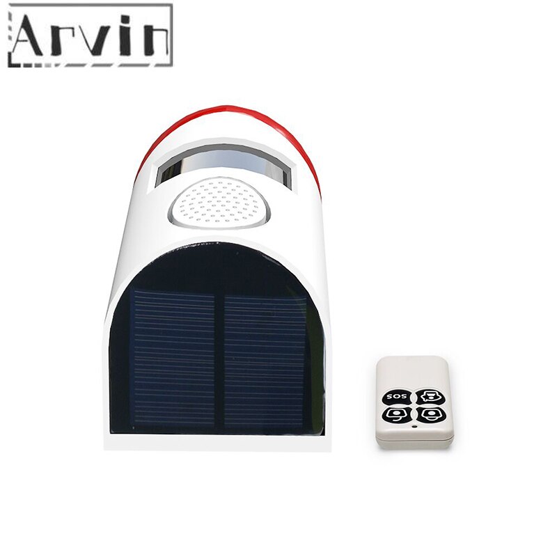 120dB For Intelligent Alarm Security System With 433 Remote Control Solar Energy Outdoor Wireless Flashing Light Alarm Siren