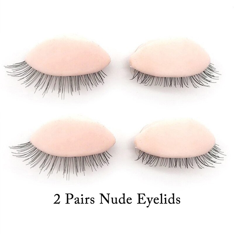 Wimpern Verlängerung Ausbildung Bausatz Silikon Mannequin Modell Kopf Mit Abnehmbare Ersatz Augenlider gepfropft Wimpern Ausbildung Werkzeug: 2 Paare nackt