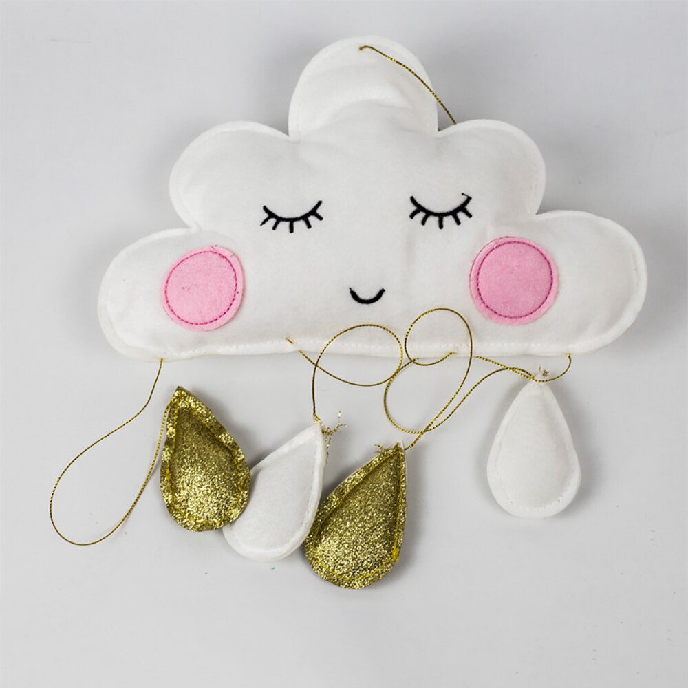 Nubes sonrientes para niños, habitación de bebé con viento nórdico, guardería, hogar, nube, gota de lluvia, adhesivos para Mural o pared, , accesorios de decoración del hogar: C