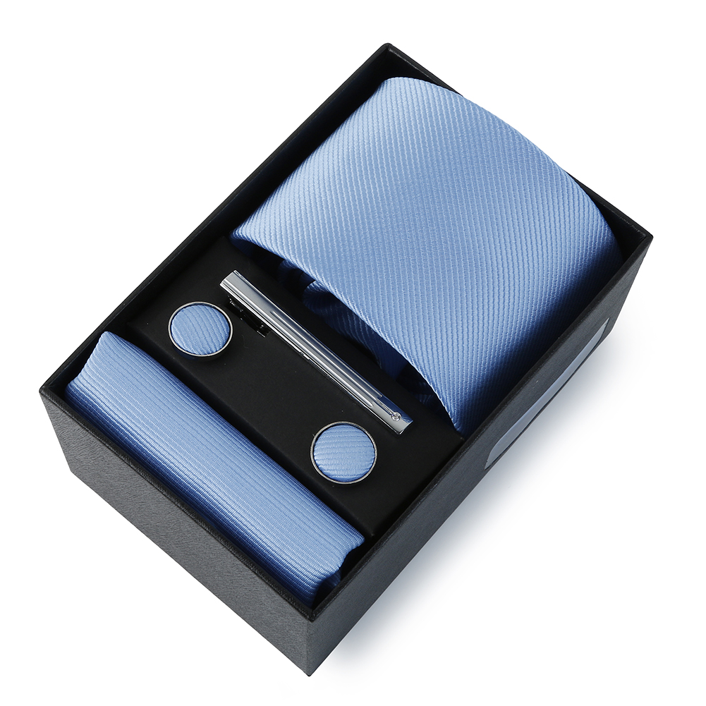 Cravate de mariage pour hommes, couleur unie, en soie, poche carrée, coffret de luxe de styliste pour hommes, accessoire de mariage: WHITE