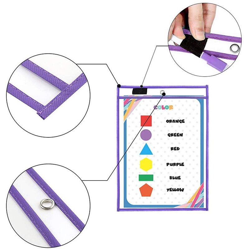 Magnetic Whiteboard Soft Dry Erase Pockets Bags Write Wipe Drawing Writing Classroom Teaching Supplies Reusable Magnet Markers
