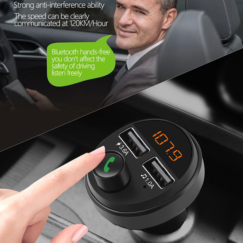 Langaton handsfree auto bluetooth 5.0 kit fm lähetin auto  mp3 pelaaja 3.6a nopea lataus dual usb laturi tuki tf -kortti  z2
