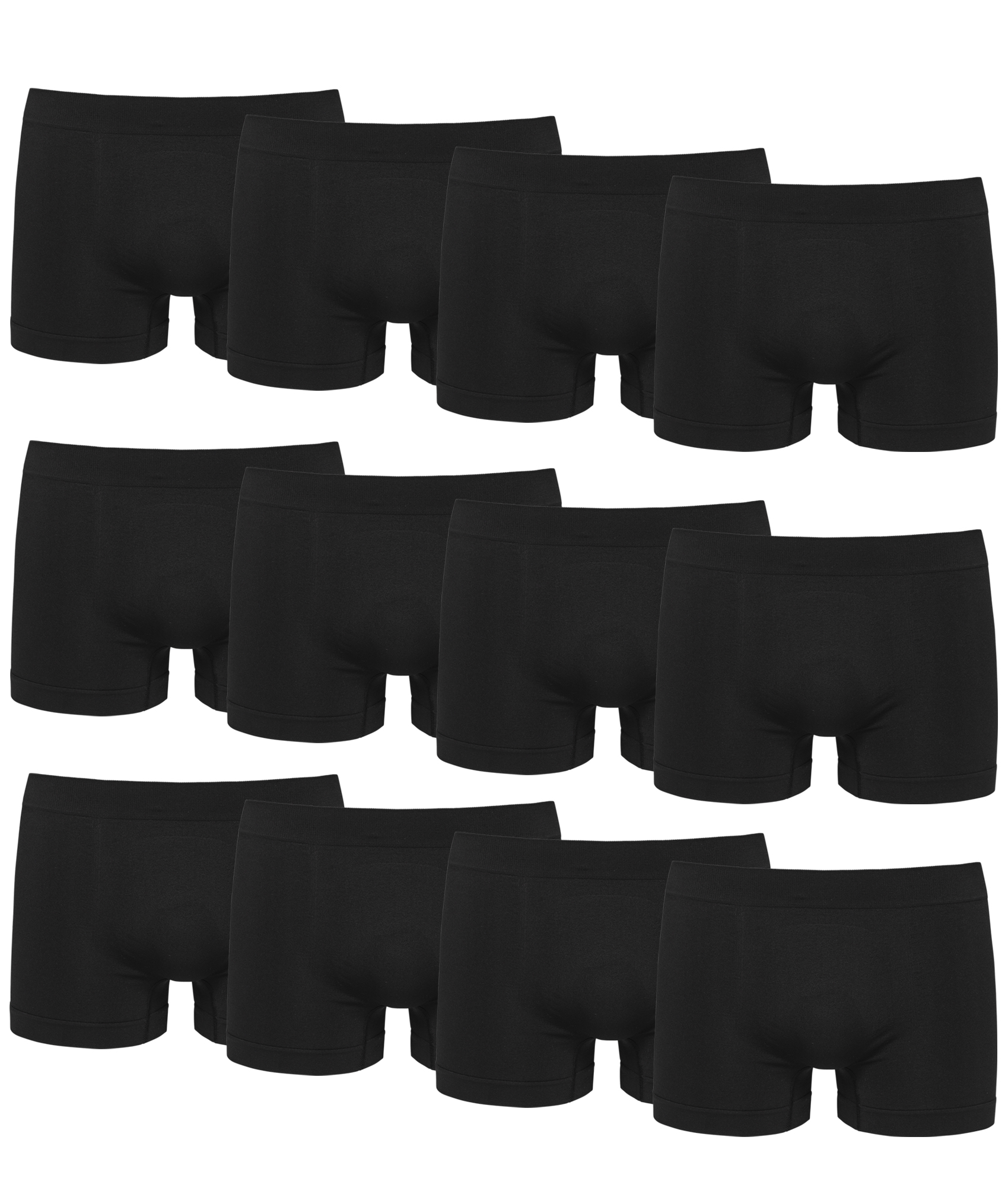 CHANNO Pack de 12 Boxers de Licra Sin Costuras Invisibles Tiro Medio Suaves y Cómodos para Hombre