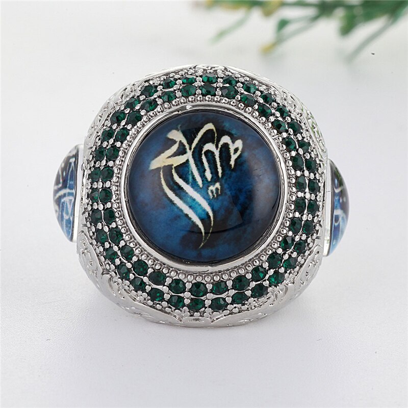 Championship Rings Cool Punk Style Round Stone Ring Men Alloy Carved Rings For Boys C5X808