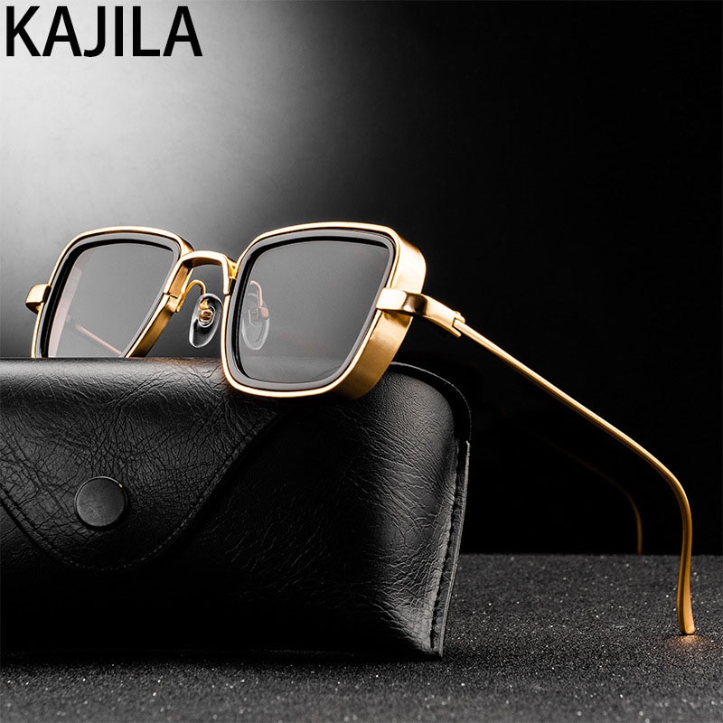 Vintage steampunk solbriller menn retro metall firkantede briller trendy merke solbriller solbriller for kvinner lunette de soleil