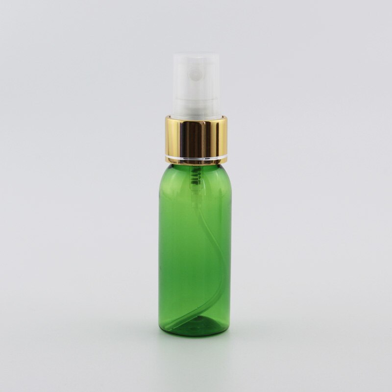 30ml Kleine Plastic Hervulbare Flessen Met Gouden Aluminium Sproeier Pomp 30cc X 50 Mist Spray Container Mini Parfum fles