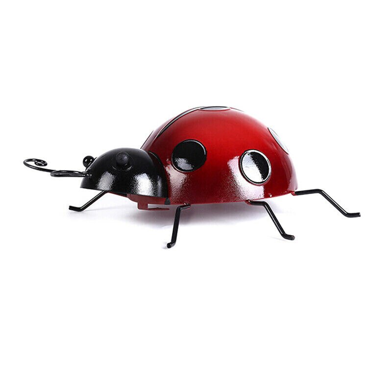 3pcs Outdoor Garden Metal Craft Hanging Ornament Ladybug Shape Decoration Garden Home Metal Ladybug Hanging Decoration