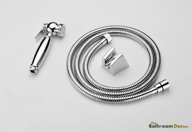 Shattaf douche kit krom jord messing håndholdt bidet spray + holder  + 1.2m slange 02-087