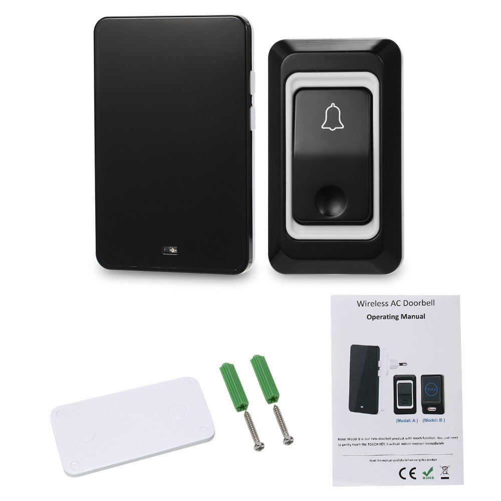 Wireless AC Doorbell with Push Button Smart Ding Dong Doorbell