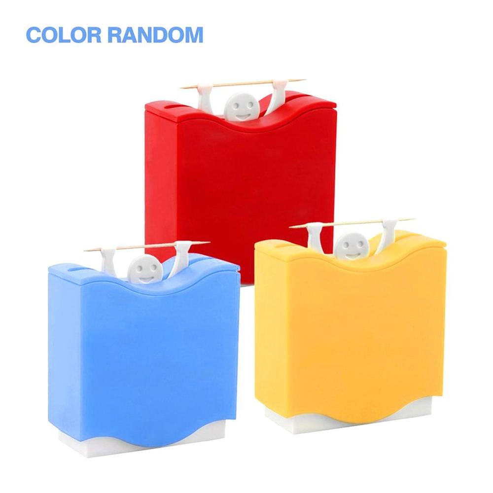 1 peso de la pc elevador Soporte automático para palillos de dientes cubo palillo diente recoger organizador caja cure-dent mesa de bar casera Decoración Accesorios: Default Title