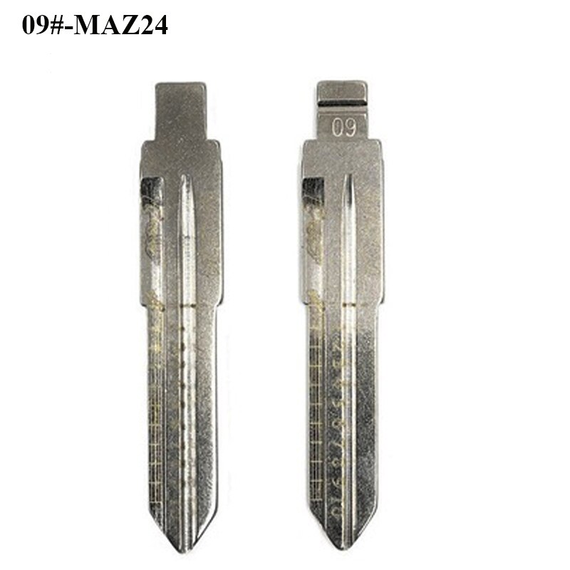 MAZ24 car remote key blade 09# Engraved Line Key knife with Scale Shearing Teeth