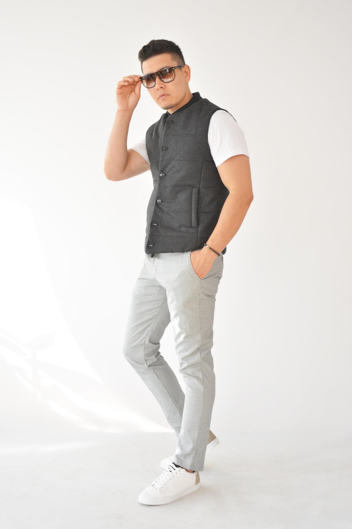 Inflatable Wool Smoked Male Vest