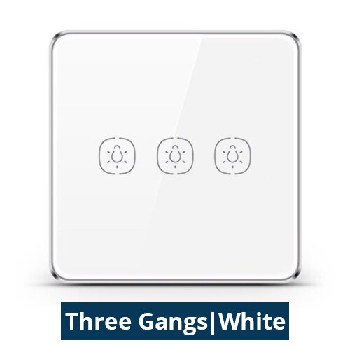 Zemismart Wireless Switch Work with Tuya Zigbee Hub One Two Three Gangs Touch Switches Sticker Battery Smart Life App Control: White 3 Gangs