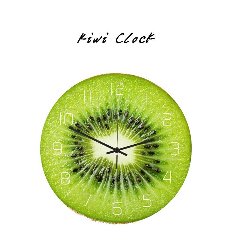 Groene citroenfruit wandklok voor keuken, acryl, stille hangende horloge, slaapkamerhorloge, lasser, muurklok, woondecoratie: Cc096