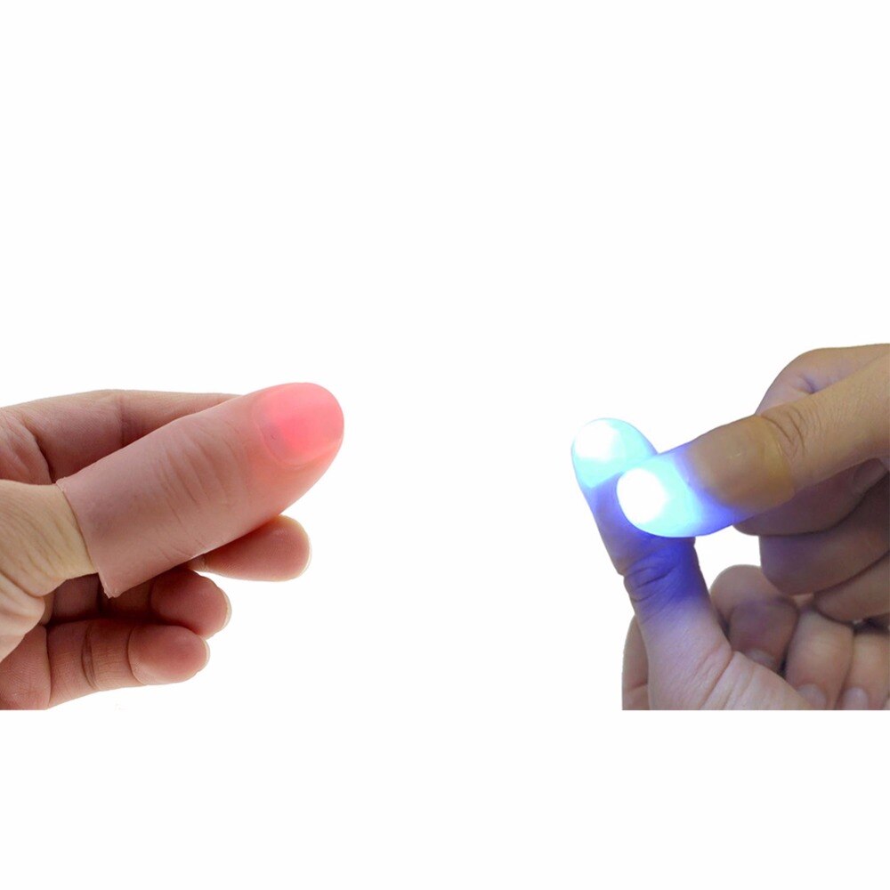 Accessoires de doigt lumineux, jouets créatifs et amusants, 1 paire de doigts lumineux magiques, accessoires de fête de Festival bleu, jouet de fête lumineux d'halloween