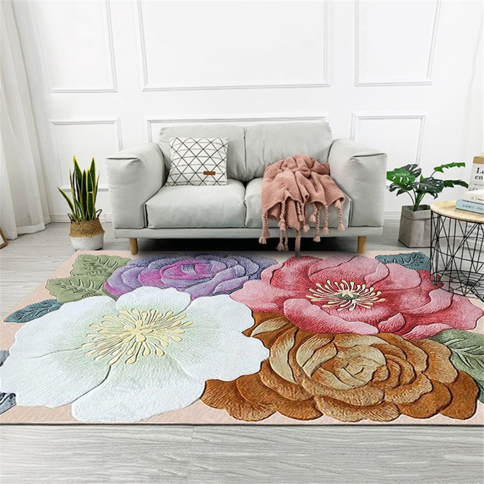 Amerikaanse Stijl 3D Tapijt Met Bloem Klassieke Elegante Bloemen Tapijt Voor Woonkamer Bed Room Rug Decor Hal Tapijt