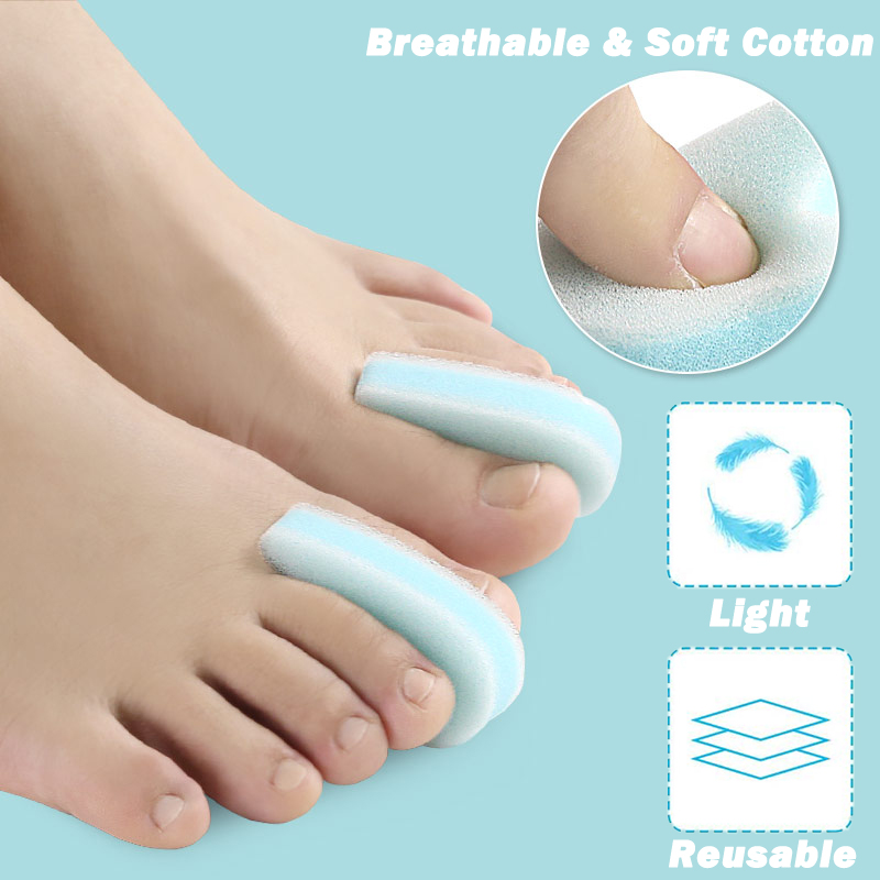 Pexmen 2Pcs Foam Toe Spacers 3 Layer Toe Separators for Toes Relief Friction Hammer Toes Overlapping Toes and Prevent Corns