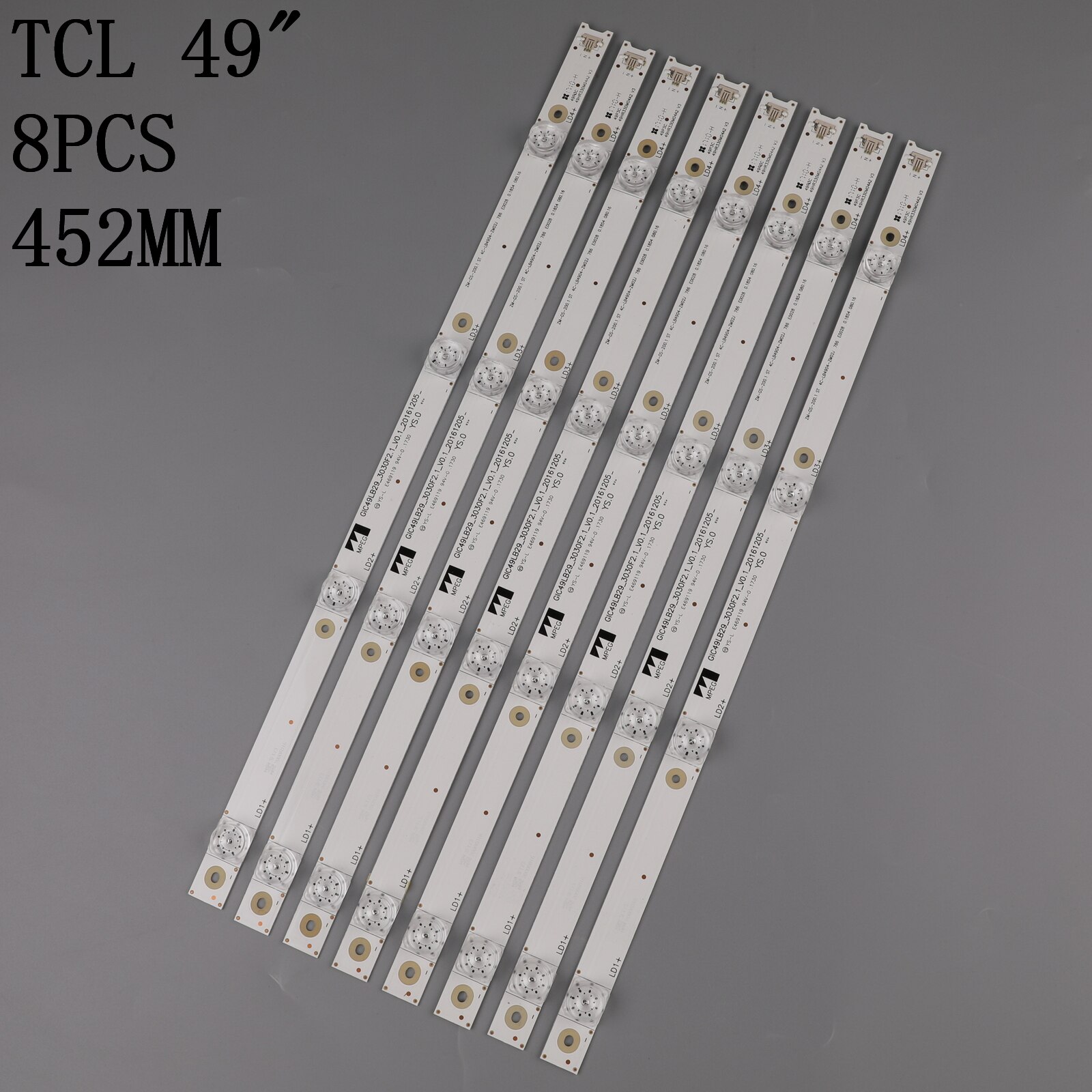 8Pieces/lot FOR K430WDC1 A1 4708-K43WDC-A1113N11 43BDL4012 LED BAR 3LED 39CM 6V