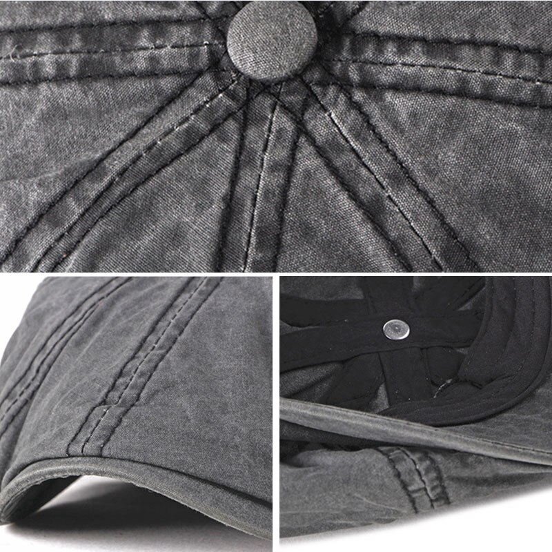 Boina de algodón lavada Vintage para hombre, gorra plana informal para exteriores de Newsboy, gorras con visera de Color sólido de , sombreros británicos