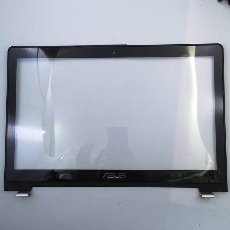 15.6 &quot;dla Asus VivoBook S550 S550C S550CA S550CB S550CM TCP15F81 V0.5 V0.4 ekran dotykowy szkło Digitizer z przodu ramka Bezel
