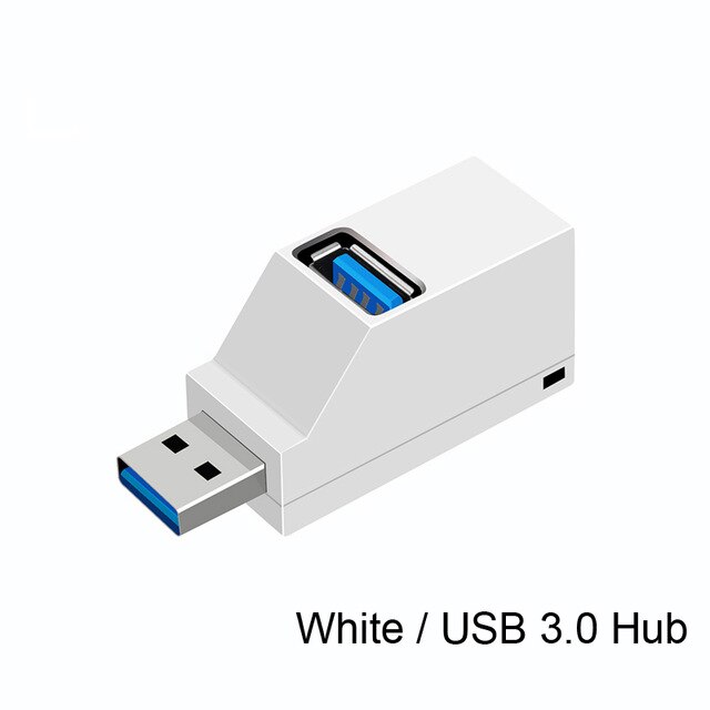 3 portas usb 3.0 hub mini divisor de alta velocidade caixa adaptador u leitor disco para portátil macbook: White USB 3.0 HUB