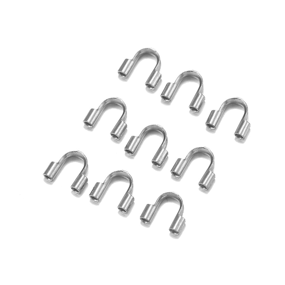 30Pcs/Lot Metal Stainless Steel Wire Protectors Wire Guard Protectors Loops U Shape Clasps Connector for Jewelry Making Supplies