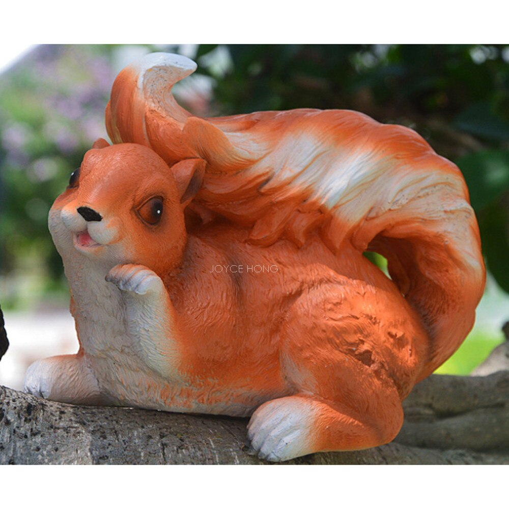 RESIN GARDEN SQUIRREL ANIMAL STATUE FIGURIUE GARDEN ORNAMENTS DECORATIONS FOR OUTDOOR GARDEN LAWN AND YARD