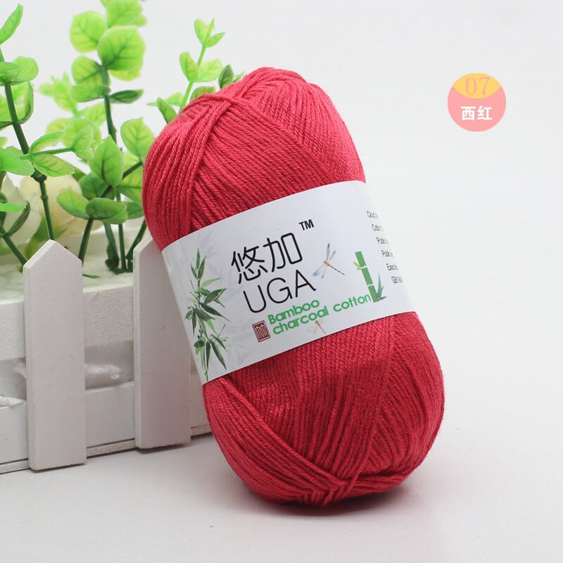 Soft Bamboo Crochet Cotton Knitting Yarn Baby Knit Wool Bamboo Charcoal Cotton Hand Knitting Yarn 50g/pc 6 ply: 5