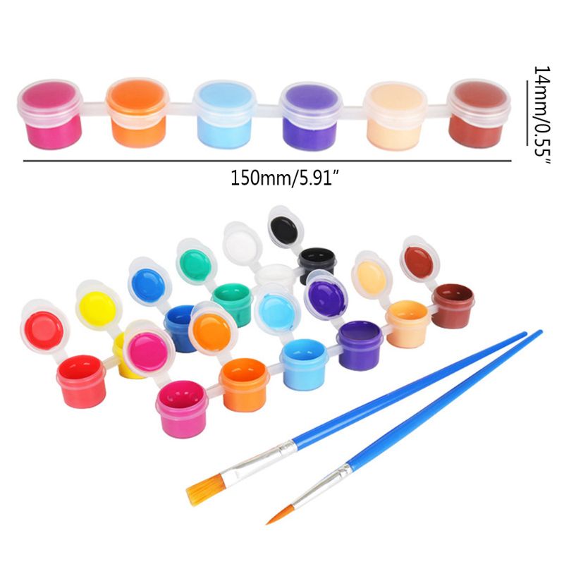 2ml 12 pulserende farver, vaskbar gouache-maling til skolefingermaling til børn