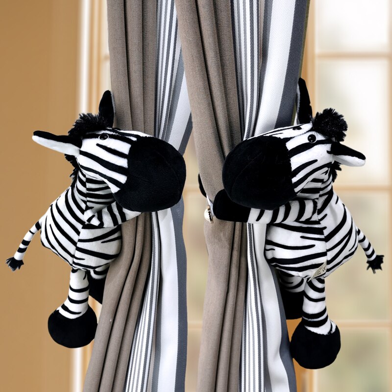 Ganchos de sujeción para cortinas, accesorios de decoración para habitación de niños, correas para cortinas, animales del bosque de la selva, 2 uds.