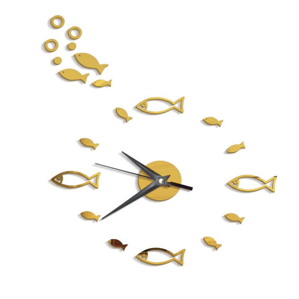Acrylic Mirror Wall Clock Sticker Set 3D Fish wall clock Home Decor Poster Decals Poster Paster Decor Kitchen Living Drawing: NO.2