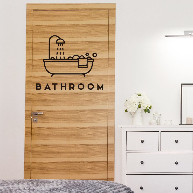 Pegatinas de pared creativas para bañera y baños, arte de pared opaco de , calcomanía de vinilo, decoración de del hogar, papel tapiz de puerta, murales adhesivos
