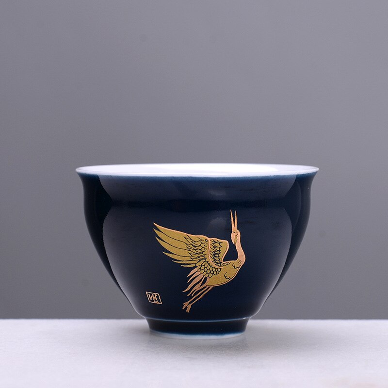 Celadon Tea Cup Single Cup Ji Blue Glaze Master Cup Ceramic Small Cup Customization: Plum
