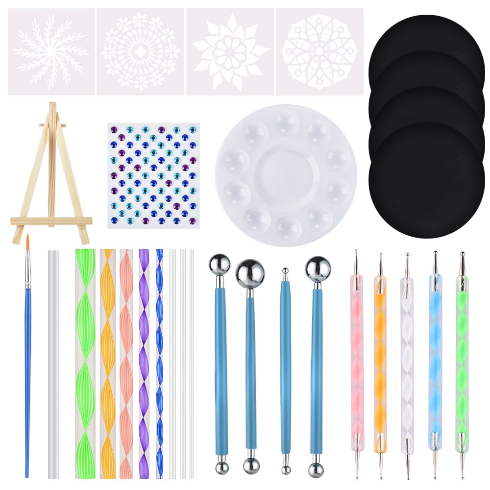 Mandala Dotting Tools Set DIY Stone Painting Tools for Painting Rock Stones Drawing Stencil Template Brush Art Craft Tool: 29PCS