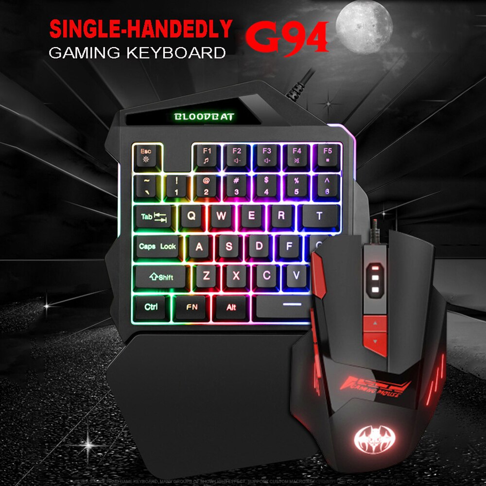 samtian portable mouse and keyboard set wired mini backlight keyboard mouse kit gaming keyboard mouse for PC laptop playing game