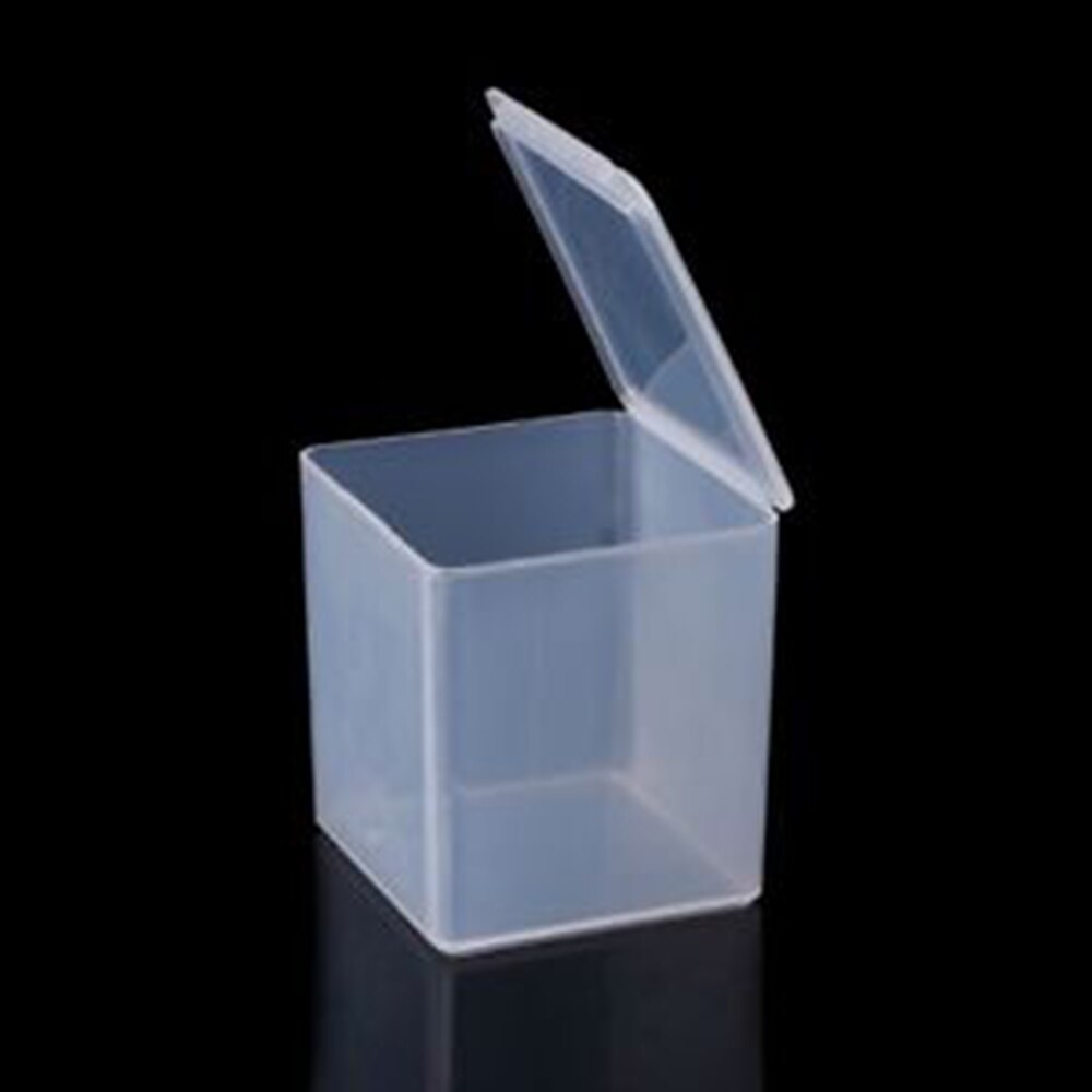 1 ud. Caja cuadrada pequeña caja de plástico transparente cajas de almacenamiento para herramientas DIY Nail Art accesorios de joyería cuentas piedras artesanales caja contenedor