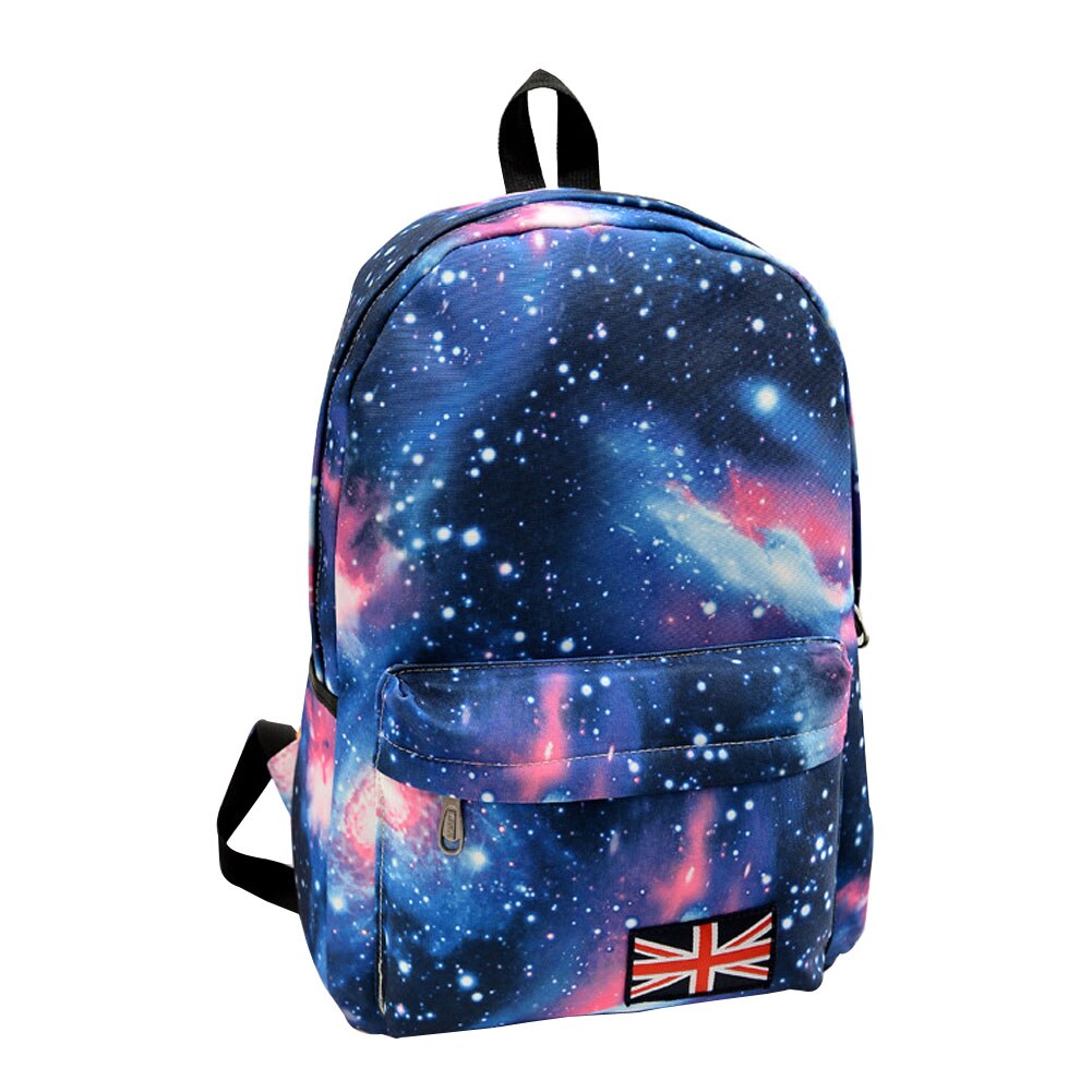 Sporttassen unisex sterren universum ruimte print rugzak schoolboek rugzakken britse vlag schoudertas  zj55: Blauw