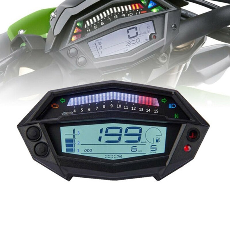 Motorcycle Tachometer Hour Meter Digital Speedometer Gear Indicator for Kawasaki Z1000
